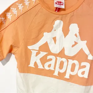 Kappa Size‎ XS Logo Pink/Salmon Color Block Tshirt thumbnail 2