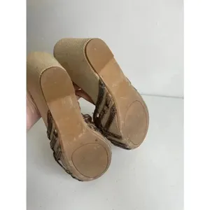 Women's Lucky Brand‎ Brown and Turquoise Wedges Size 8 thumbnail 5