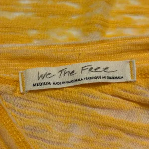Free People T-Shirt Womens Medium Yellow Open Back Burnout Slub Knit Tee thumbnail 3