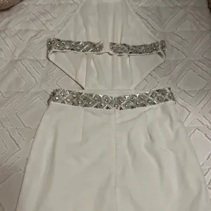 Revolve NBD White Nicolina Cutout Sequin Embellished Formal Gown Size XS thumbnail 12