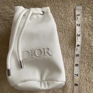 Dior White Cosmetic Bag with Drawstring thumbnail 4