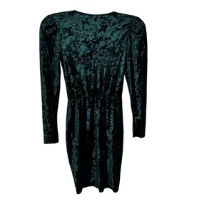 AQUA Velvet Faux Wrap Mini Dress Green Size S NWT thumbnail 4