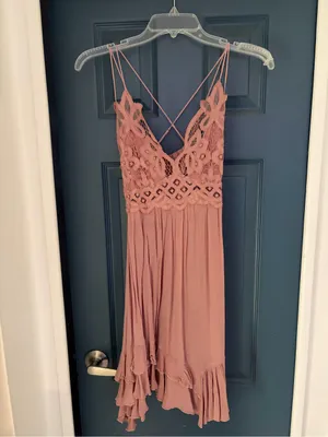 NWOT Free People Adella Mini Dress Dusty Rose size Small thumbnail 9