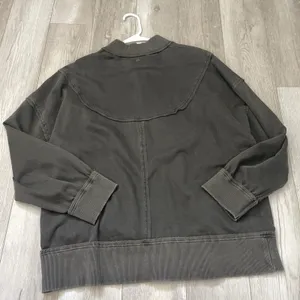 Urban Outfitters Jacket cotton oversized faye zip up womens Gray large boyfriend thumbnail 6
