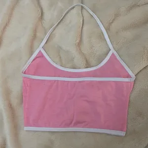 Pink Crop Halter Top One Size thumbnail 2