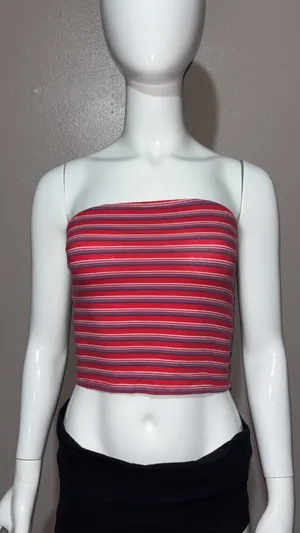 Arizona Striped Tube Top Red Multi thumbnail 1