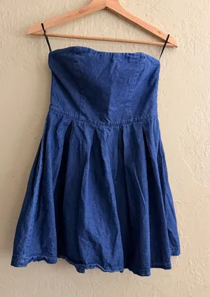 Forever 21 Dark Blue Denim Dress thumbnail 1