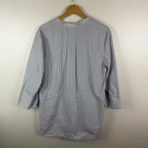 Vince Striped Band Collar Tunic Shirt Size XL Cotton Popover‎ Minimalist Capsule thumbnail 6