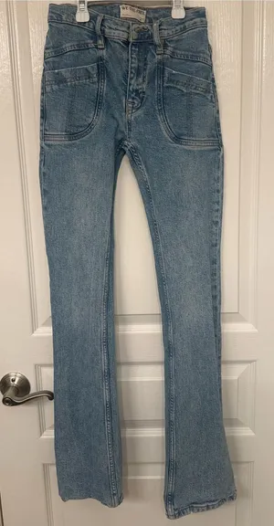 Free People Low Rise Slim Boot Cut Jeans Size 24 thumbnail 1