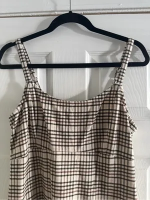 Y2K Hollister Plaid Mini Dress Y2K 90s Pleated L Preppy Academia Grunge Brown thumbnail 2