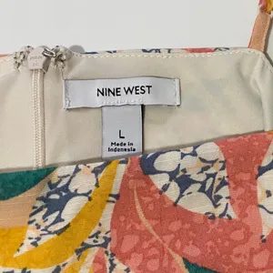 Nine West Women Multicolor‎ Tropical Print Faux Wrap Mini Dress Square Neck NWT thumbnail 7