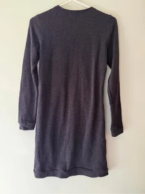 MICHAEL Michael Kors Purple Charcoal Long-Sleeve Zip-Front Knit Dress Size small thumbnail 4