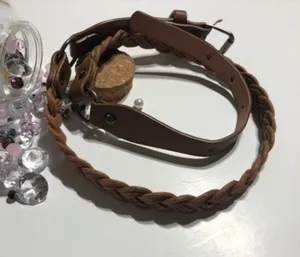 Pushadi 34” Braided Brown Vegan Leather Belt EUC thumbnail 1