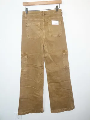 Risen Love You A Latte Mocha High Rise Cargo Wide Leg Jeans New thumbnail 7