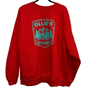 Red Graphic Sweatshirt 2X Oversized‎ Crewneck Outdoors Explorer Pullover thumbnail 1