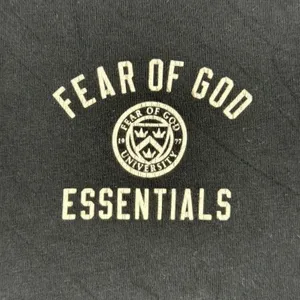 Fear of God Essentials University Crest Black Cotton T-Shirt Size 10 thumbnail 3