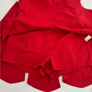 NWT Halara‎ Deep V Neck Racerback 2-in-1 Pocket Flare Mini Casual Dress RED thumbnail 5