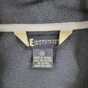 American Eagle Performance Fleece Vest Medium Navy Blue Rear Full Zip Pocket thumbnail 6