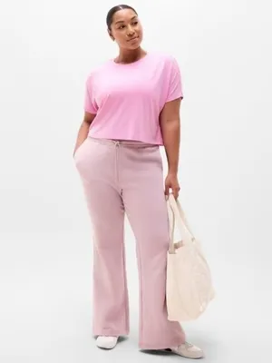New Athleta L With Ease Crop Tee Waterlilly Pink Large Regular Short Sleeve thumbnail 4