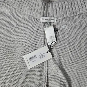 WeWoreWhat‎ Pull On Sweater Shorts L Gray Chunky Knit Drawstring Loungewear thumbnail 6