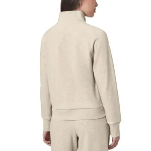 Mondetta Full Zip Fleece Heathered Oat Beige Sweater Medium NWOT thumbnail 10