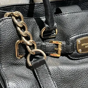 MICHAEL KORS Tumbled Black Leather Crossbody‎ Satchel Gold Hardware A27 thumbnail 4