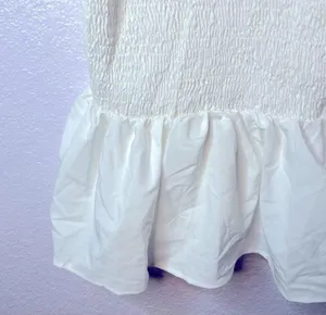 Women’s White Camisole Ruffle Hem Spaghetti Strap Stretchy Tank Top Size M New! thumbnail 4