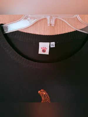 DARI Halloween Pumpkin Sequin Sweater Black Knit Jack O Lantern Women's XL EUC thumbnail 2