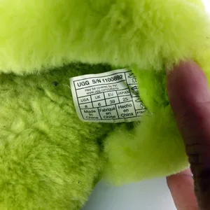 UGG Cozette Slides Womens 8 Electric Lime Sheepskin Fur Slip On Sandals Y2K thumbnail 12