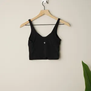 Lululemon Align Tank in Black Stretch Yoga Solid Athletic Sleeveless Top Cropped thumbnail 5
