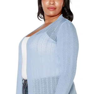 NWT Belldini Plus Size Lightweight Cardigan Sweater AS230224X Blue Haze 3X thumbnail 2