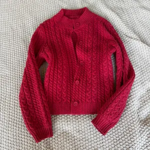 Red Chunky Knit Cardigan thumbnail 1