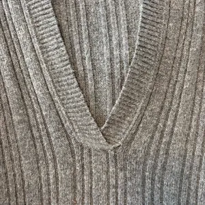 Hollister Y2K dark gray long sleeve hooded cable knit deep v-neck sweater small thumbnail 4