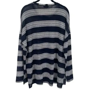 Show Me Your MuMu Stripe Lightweight Knit Long Sleeve Coastal Lagenlook Boho L‎ thumbnail 5