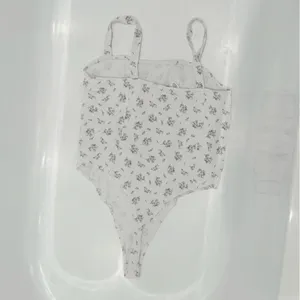 H&M Jersey Thong Bodysuit size Medium Print is lavender small flowers thumbnail 8