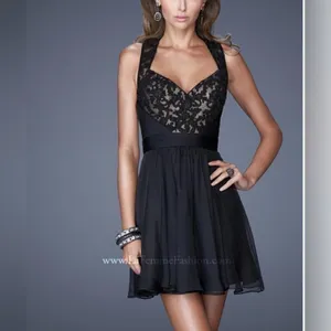 La Femme 20629 Black Lace Mini Dress Size 0 Prom Homecoming Hoco thumbnail 12
