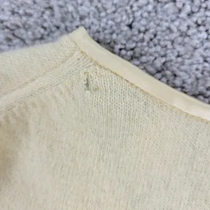 Banana Republic Sweater Vest Womens S Yellow Wool Angora Blend Flower Detail‎ thumbnail 11
