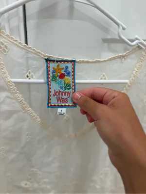 Johnny Was White Eyelet Lace Sleeveless Camisole thumbnail 3