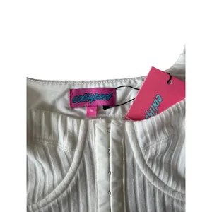 Edikted White Ribbed Corset Bustier Top‎ Hook and Eye Front Square Neck NWT M thumbnail 3