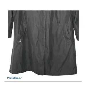 London Fog Black Waterproof Trench Coat M Classic Mid Length Quiet Luxury Office thumbnail 10