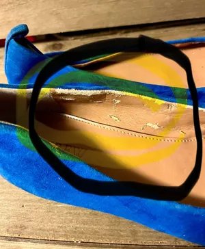 J Crew Anya Blue Suede Ballet Flats, size 7.5 Please look at last picture thumbnail 6