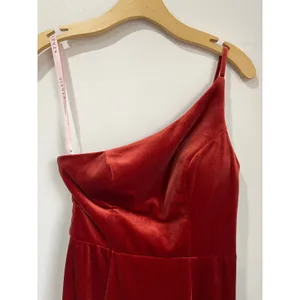 Azazie Kala Terracotta Velvet One‎ Shoulder Formal Bridesmaid Dress A2 thumbnail 3