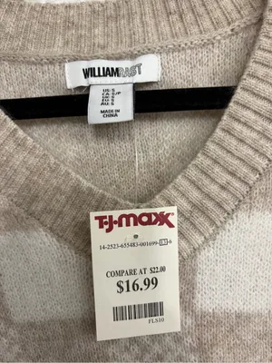 William Rast Beige & Ivory Checker V-Neck Sweater Vest thumbnail 2