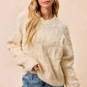 BiBi‎ Checker Board Drop Shoulder Sweater Size XL thumbnail 1
