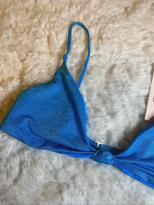 Aqua Shimmer Blue Bikini Top thumbnail 2