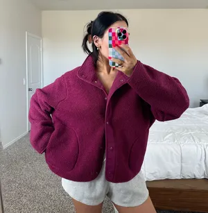 Z By Zella Burgundy Sherpa jacket thumbnail 1
