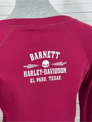 Harley Davidson‎ Barnett El Paso Tx French Terry Tee Shirt Long Sleeve Red Small thumbnail 6