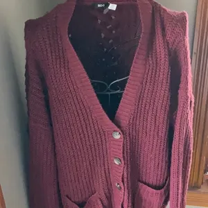 Urban Outfitters BDG Dark Red Knit Button-Up Cardigan Sweater Sz. thumbnail 1