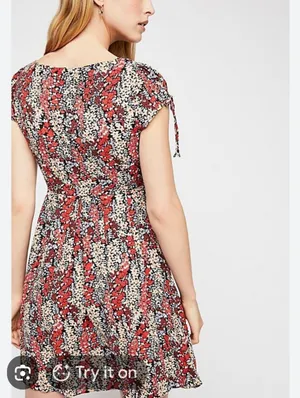Free People Miss‎ Right Floral Cutout Mini Skater Dress Size XS thumbnail 2