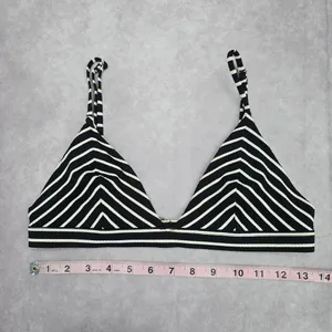 Black White Stripe Triangle Adjustable Hook Bikini Top‎ Swimwear Medium thumbnail 5